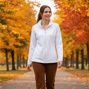 Lightweight Mock-neck Zipped Jacket Long Sleeves Stretchy L Hiking Casual